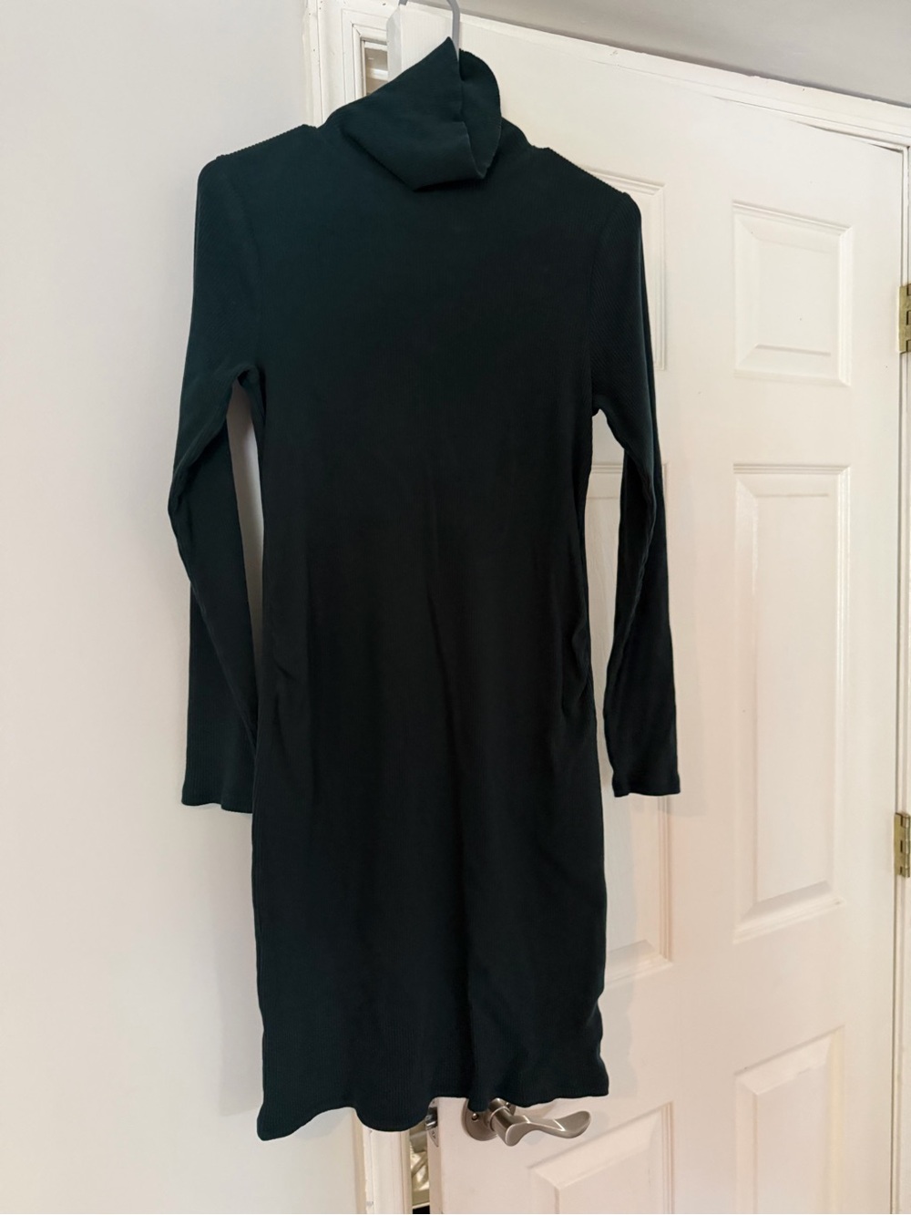 Old Navy dark green turtleneck maternity dress